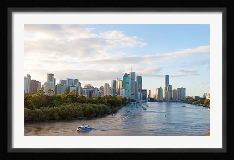 Framed Buildings at the waterfront, Brisbane, Queensland, Australia Print