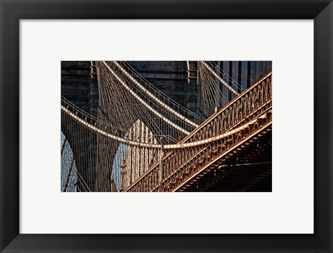Framed Close-up of the Brooklyn Bridge, New York City, New York State Print