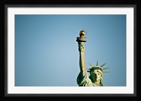 Framed Low angle view of the Statue Of Liberty, Liberty Island, New York City, New York State, USA Print