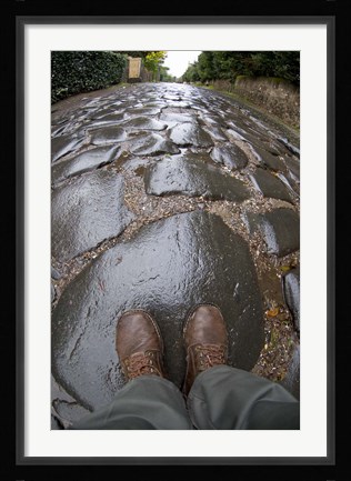 Framed Cobblestones of the Appian Way, Rome, Lazio, Italy Print