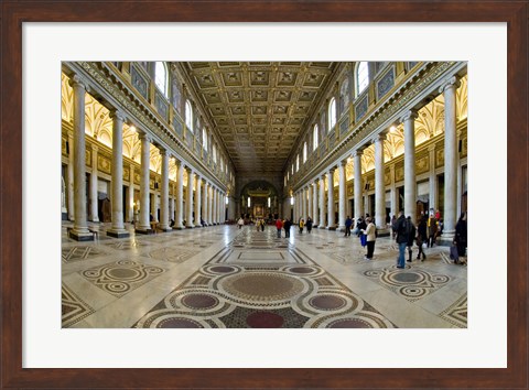 Framed Tourists at a church, Santa Maria Maggiore Church, Rome, Lazio, Italy Print