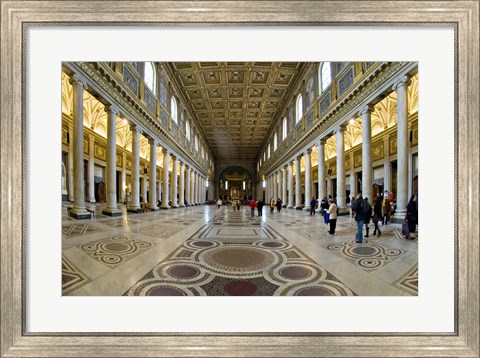 Framed Tourists at a church, Santa Maria Maggiore Church, Rome, Lazio, Italy Print