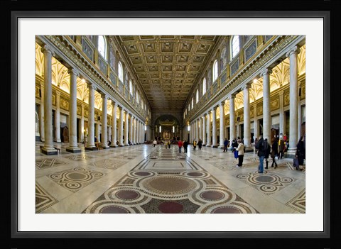 Framed Tourists at a church, Santa Maria Maggiore Church, Rome, Lazio, Italy Print