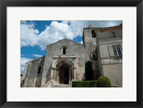 Framed Facade of a church, Eglise Saint-Vincent, Les Baux-De-Provence, Bouches-Du-Rhone, Provence-Alpes-Cote d&#39;Azur, France Print
