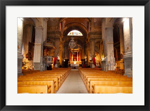 Framed Interiors of a church, Saint Esprit Church, Aix-En-Provence, Bouches-Du-Rhone, Provence-Alpes-Cote d&#39;Azur, France Print