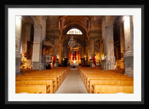 Framed Interiors of a church, Saint Esprit Church, Aix-En-Provence, Bouches-Du-Rhone, Provence-Alpes-Cote d'Azur, France Print