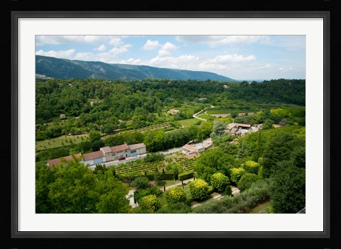 Framed Aerial view of a plant nursery, Menerbes, Vaucluse, Provence-Alpes-Cote d'Azur, France Print
