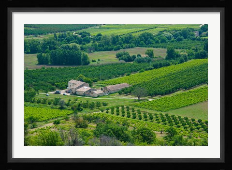 Framed Farmhouse in a field, Lacoste, Vaucluse, Provence-Alpes-Cote d'Azur, France Print