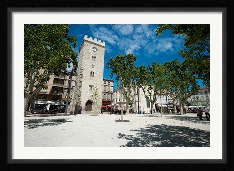 Framed Buildings in a town, Place Saint-Jean le Vieux, Avignon, Vaucluse, Provence-Alpes-Cote d'Azur, France Print