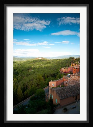 Framed Buildings in a town, Roussillon, Vaucluse, Provence-Alpes-Cote d'Azur, France Print