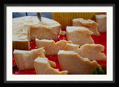 Framed Cheese for sale at weekly market, Arles, Bouches-Du-Rhone, Provence-Alpes-Cote d'Azur, France Print
