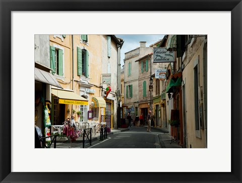 Framed Buildings along a street, Rue Porte de Laure, Arles, Bouches-Du-Rhone, Provence-Alpes-Cote d&#39;Azur, France Print