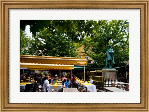 Framed People in a restaurant, Place Du Forum, Arles, Bouches-Du-Rhone, Provence-Alpes-Cote d&#39;Azur, France Print