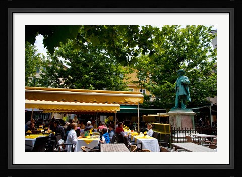 Framed People in a restaurant, Place Du Forum, Arles, Bouches-Du-Rhone, Provence-Alpes-Cote d'Azur, France Print