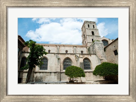 Framed Low angle view of a bell tower, Church Of St. Trophime, Arles, Bouches-Du-Rhone, Provence-Alpes-Cote d&#39;Azur, France Print