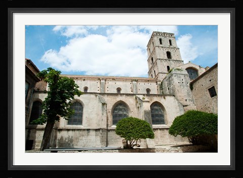 Framed Low angle view of a bell tower, Church Of St. Trophime, Arles, Bouches-Du-Rhone, Provence-Alpes-Cote d'Azur, France Print