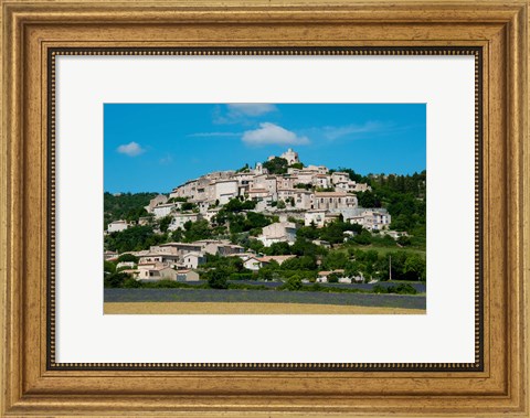 Framed Town on a hill, D51, Sault, Vaucluse, Provence-Alpes-Cote d&#39;Azur, France Print