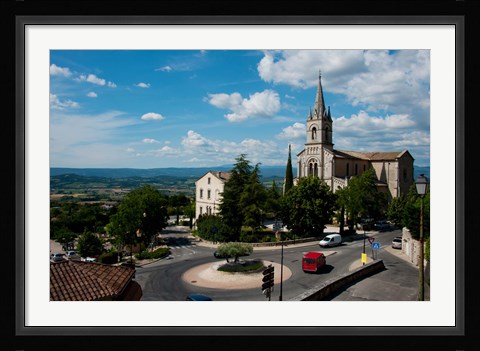 Framed High angle view of a church, Bonnieux, Vaucluse, Provence-Alpes-Cote d'Azur, France Print
