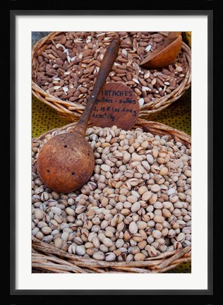 Framed Pistachios for sale at weekly market, St.-Remy-de-Provence, Bouches-Du-Rhone, Provence-Alpes-Cote d'Azur, France Print