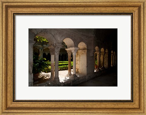Framed Cloister of ancient Monastere Saint-Paul-De-Mausole, St.-Remy-De-Provence, Bouches-Du-Rhone, Provence-Alpes-Cote d&#39;Azur, France Print