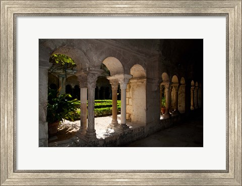 Framed Cloister of ancient Monastere Saint-Paul-De-Mausole, St.-Remy-De-Provence, Bouches-Du-Rhone, Provence-Alpes-Cote d&#39;Azur, France Print