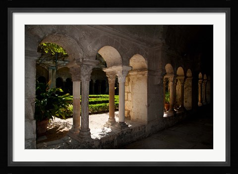 Framed Cloister of ancient Monastere Saint-Paul-De-Mausole, St.-Remy-De-Provence, Bouches-Du-Rhone, Provence-Alpes-Cote d'Azur, France Print