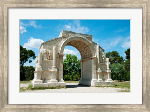 Framed Roman triumphal arch at Glanum, St.-Remy-De-Provence, Bouches-Du-Rhone, Provence-Alpes-Cote d&#39;Azur, France Print
