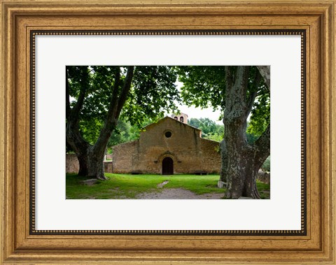 Framed Facade of an old church, Vaugines, Vaucluse, Provence-Alpes-Cote d&#39;Azur, France Print