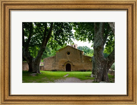 Framed Facade of an old church, Vaugines, Vaucluse, Provence-Alpes-Cote d&#39;Azur, France Print