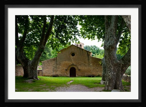 Framed Facade of an old church, Vaugines, Vaucluse, Provence-Alpes-Cote d'Azur, France Print