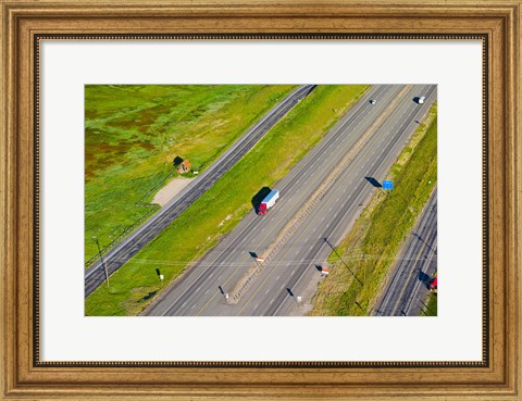 Framed Traffic on highway, Interstate 80, Park City, Utah, USA Print