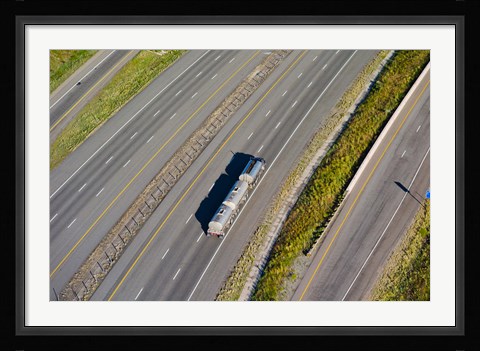 Framed Truck moving on a highway, Interstate 80, Park City, Utah, USA Print