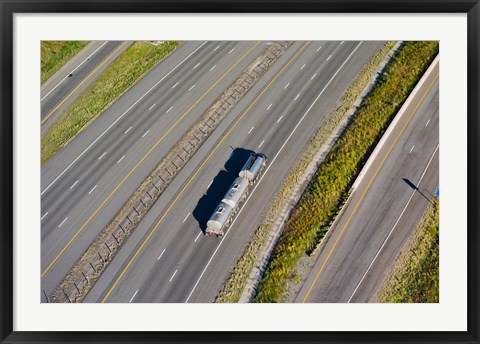 Framed Truck moving on a highway, Interstate 80, Park City, Utah, USA Print