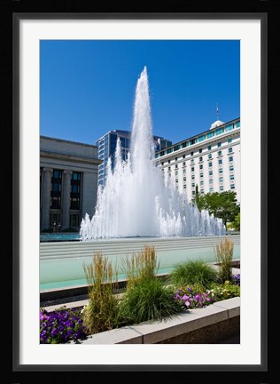 Framed Fountain at the Temple Square, Salt Lake City, Utah, USA Print