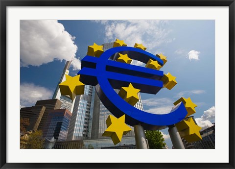 Framed Euro Sign, Frankfurt, Germany (horizontal) Print