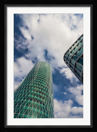 Framed Low angle view of a tower, Westhafen Tower, Frankfurt, Hesse, Germany Print