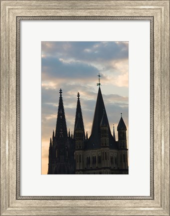 Framed Great Saint Martin Church and Cologne Cathedral, North Rhine Westphalia, Germany Print