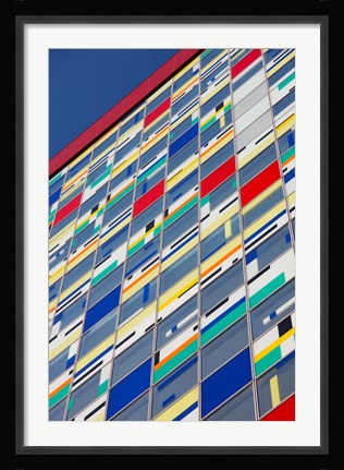 Framed Low angle view of Colorium building, Medienhafen, Dusseldorf, North Rhine Westphalia, Germany Print
