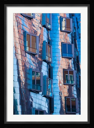 Framed Low angle view of a building, Neuer Zollhof, Medienhafen, Dusseldorf, North Rhine Westphalia, Germany Print