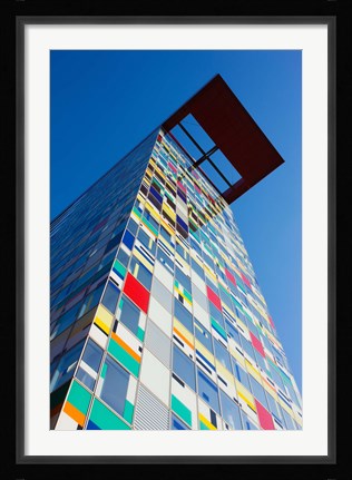 Framed Facade of a Coroful building, Medienhafen, Dusseldorf, North Rhine Westphalia, Germany Print