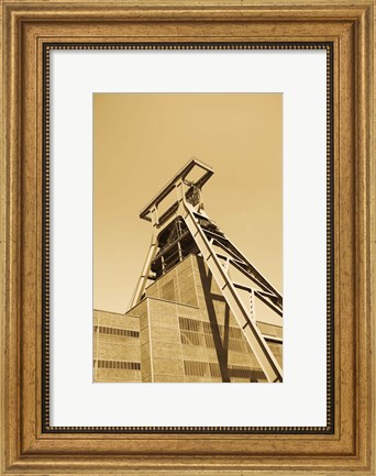 Framed Low angle view of a coal mine, Zollverein Coal Mine Industrial Complex, Essen, Ruhr, North Rhine-Westphalia, Germany Print