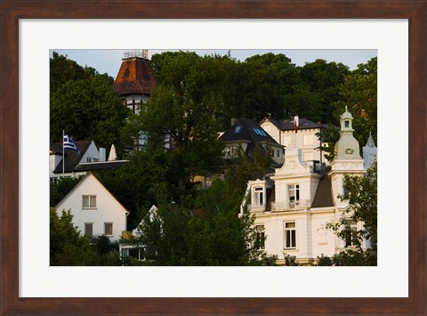 Framed Villas on a hill, Blankenese, Hamburg, Germany Print