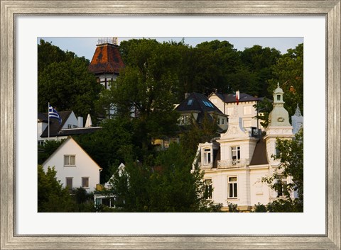 Framed Villas on a hill, Blankenese, Hamburg, Germany Print