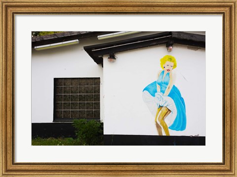 Framed Mural of Marilyn Monroe on the Oo-La-La Bar at British Army Base, Bergen, Lower Saxony, Germany Print