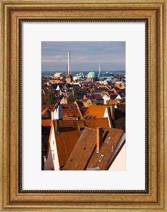 Framed High angle view of buildings in a city, Nuremberg, Bavaria, Germany Print