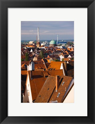 Framed High angle view of buildings in a city, Nuremberg, Bavaria, Germany Print