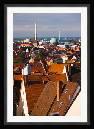 Framed High angle view of buildings in a city, Nuremberg, Bavaria, Germany Print