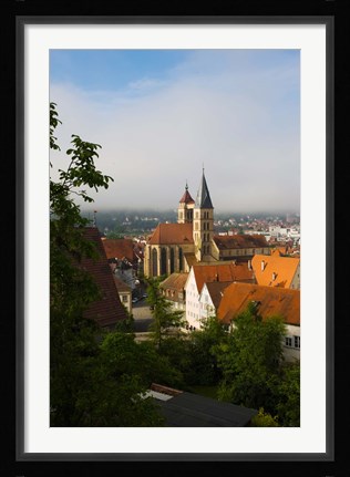 Framed High angle view of a church in the city, St. Dionysius Church, Esslingen-Am-Neckar, Stuttgart, Baden-Wurttemberg, Germany Print