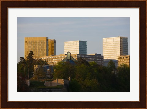 Framed Buildings in a city, Kirchberg Plateau, Luxembourg City, Luxembourg Print