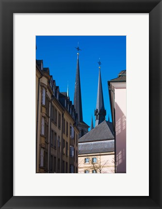 Framed Church in the city, Notre Dame Cathedral, Luxembourg City, Luxembourg Print